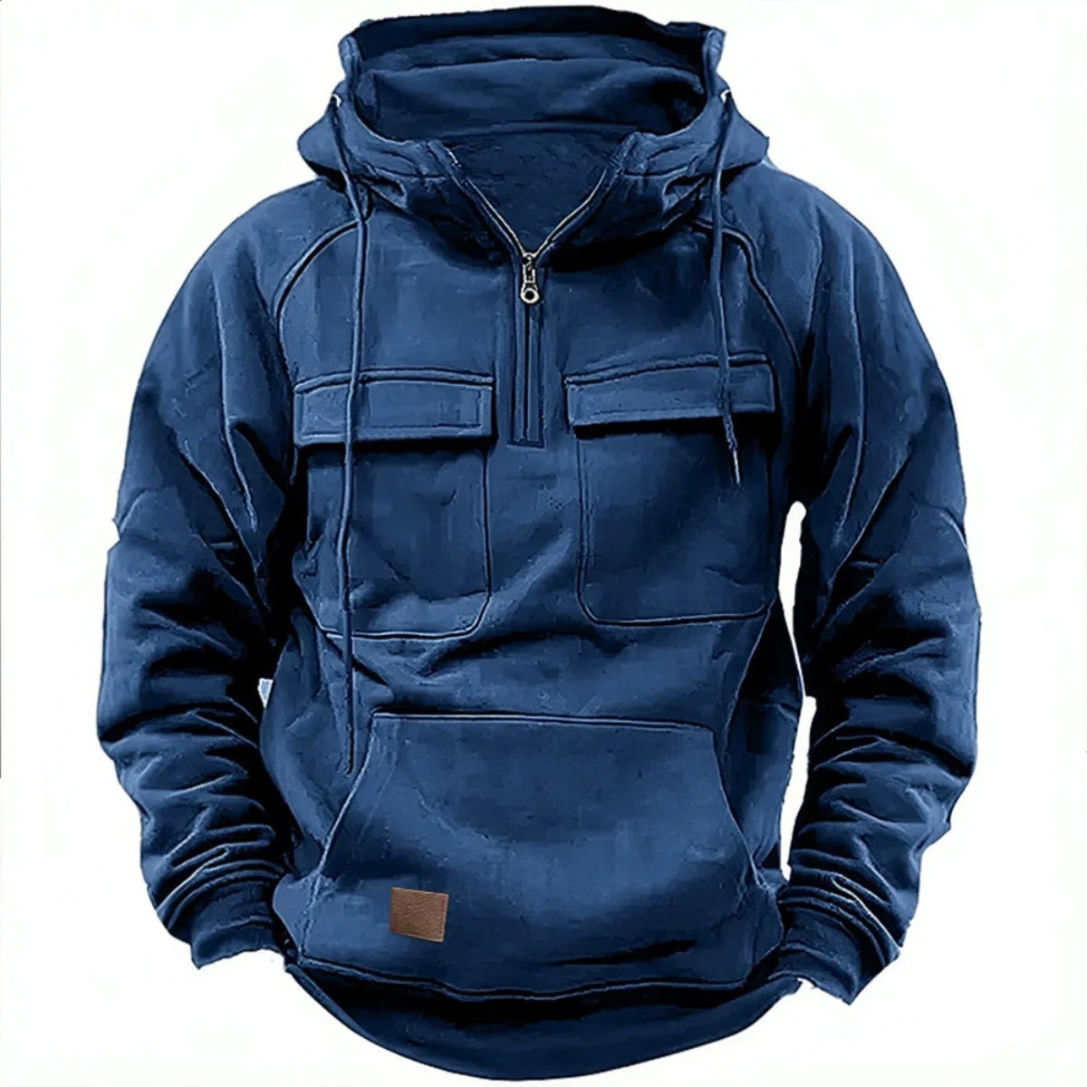 Vintage Multi-Pocket Zip Hoodie