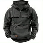 Vintage Multi-Pocket Zip Hoodie