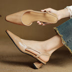 Elegant Pointed Toe Mid Heel