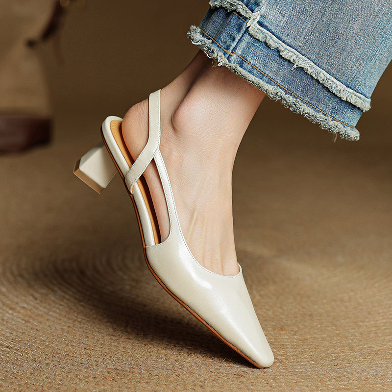 Elegant Pointed Toe Mid Heel