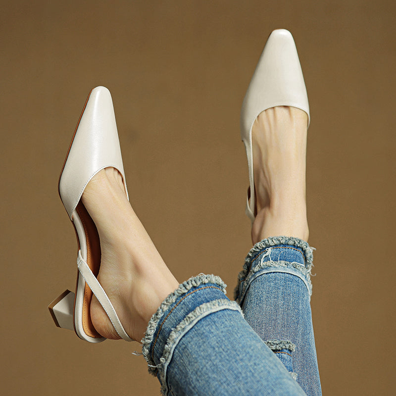 Elegant Pointed Toe Mid Heel