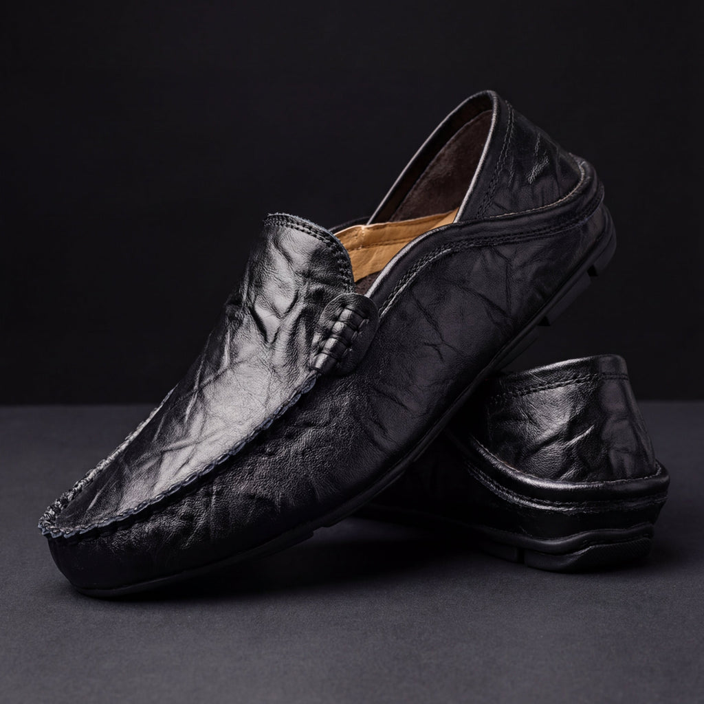 Genuine Leather Slip-On Loafers