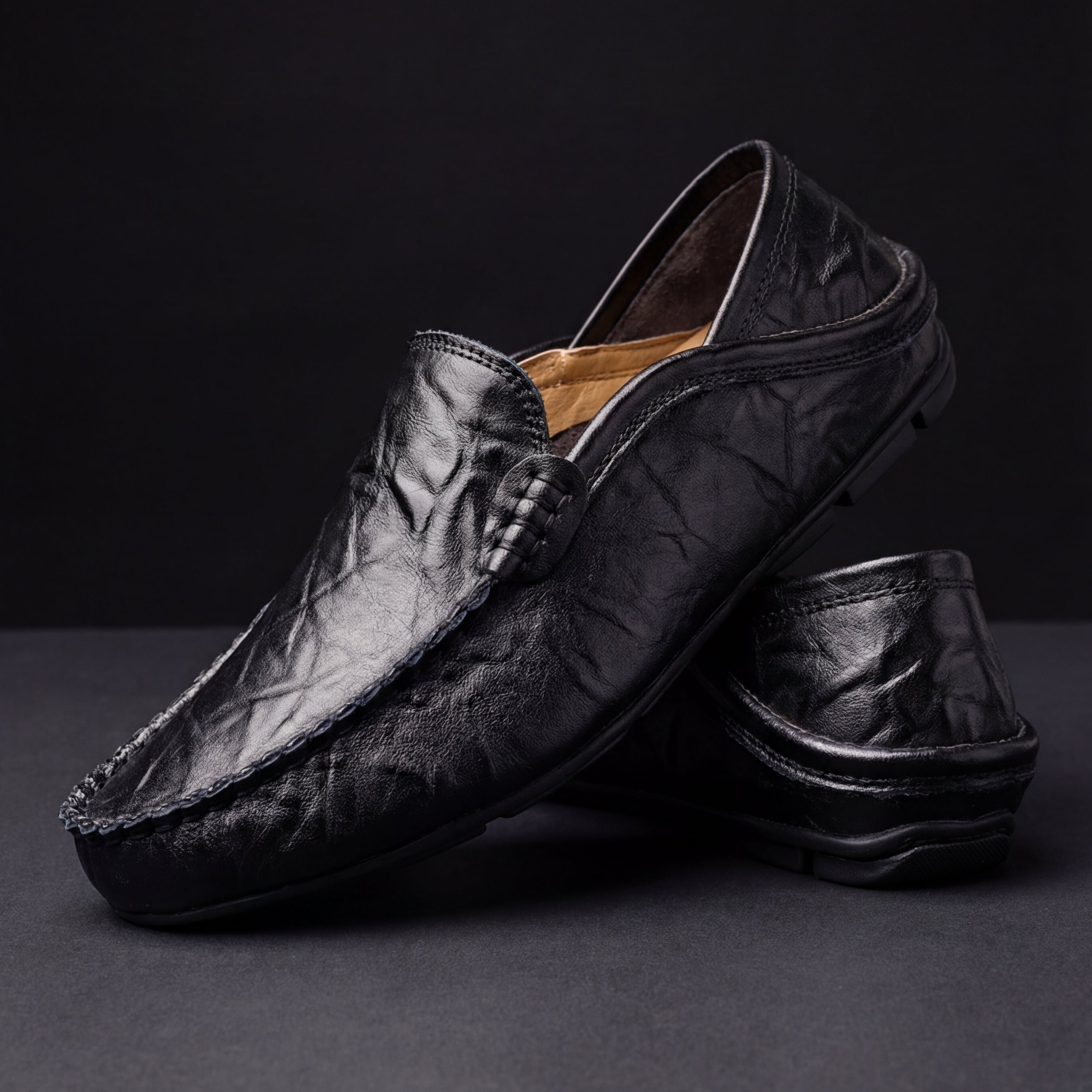 Genuine Leather Slip-On Loafers