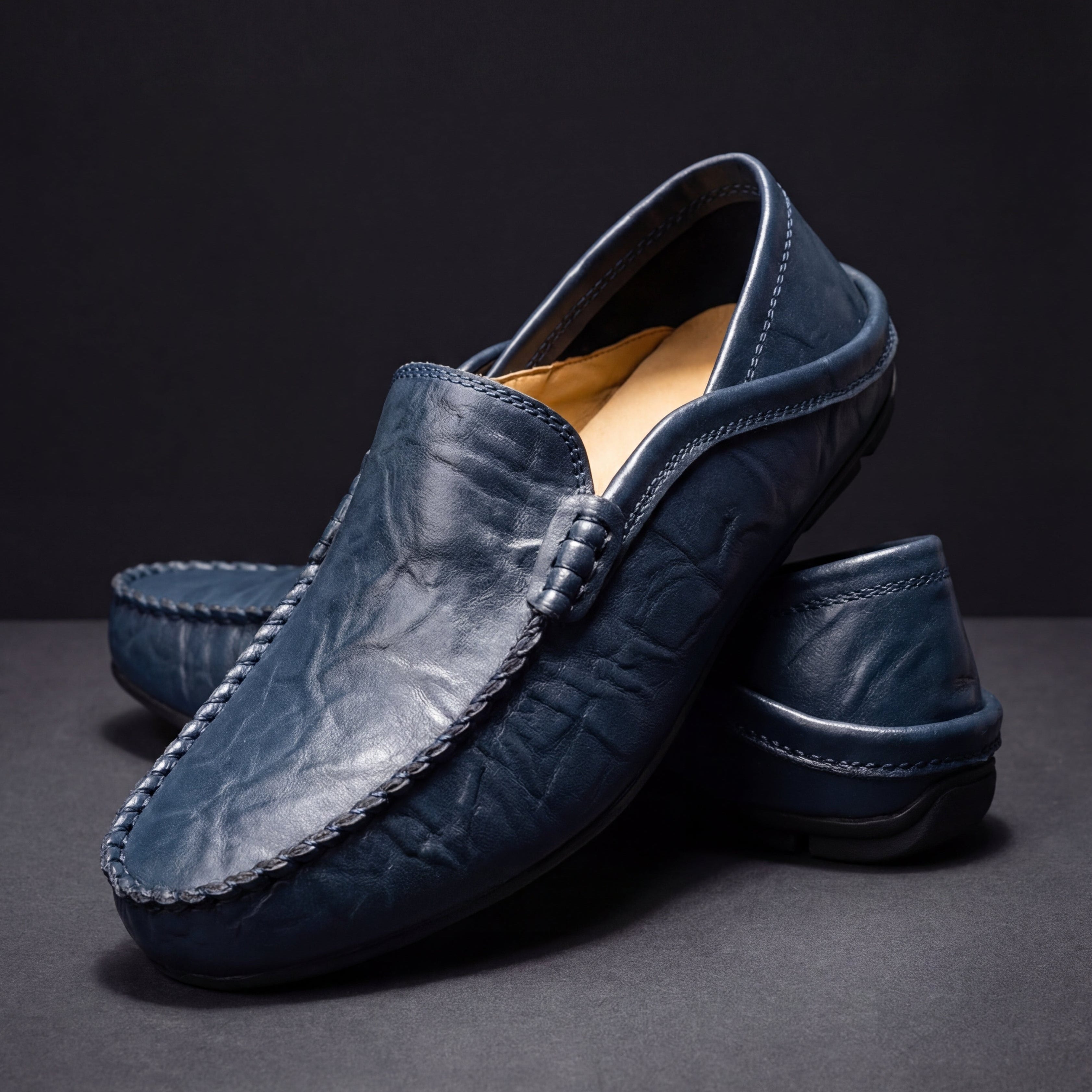 Genuine Leather Slip-On Loafers