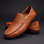 Genuine Leather Slip-On Loafers