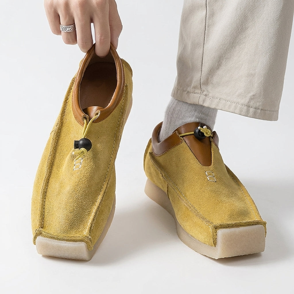 Square Leather Slip-On Loafers