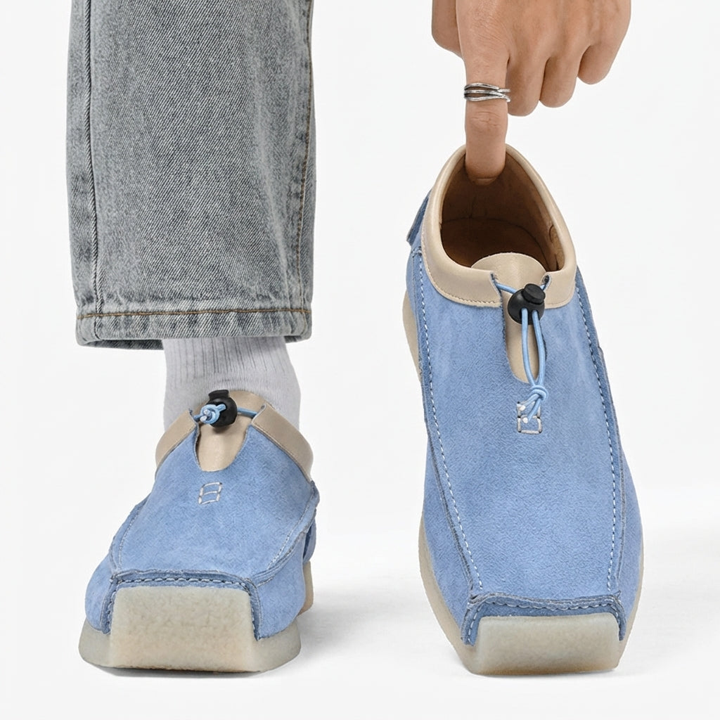 Square Leather Slip-On Loafers
