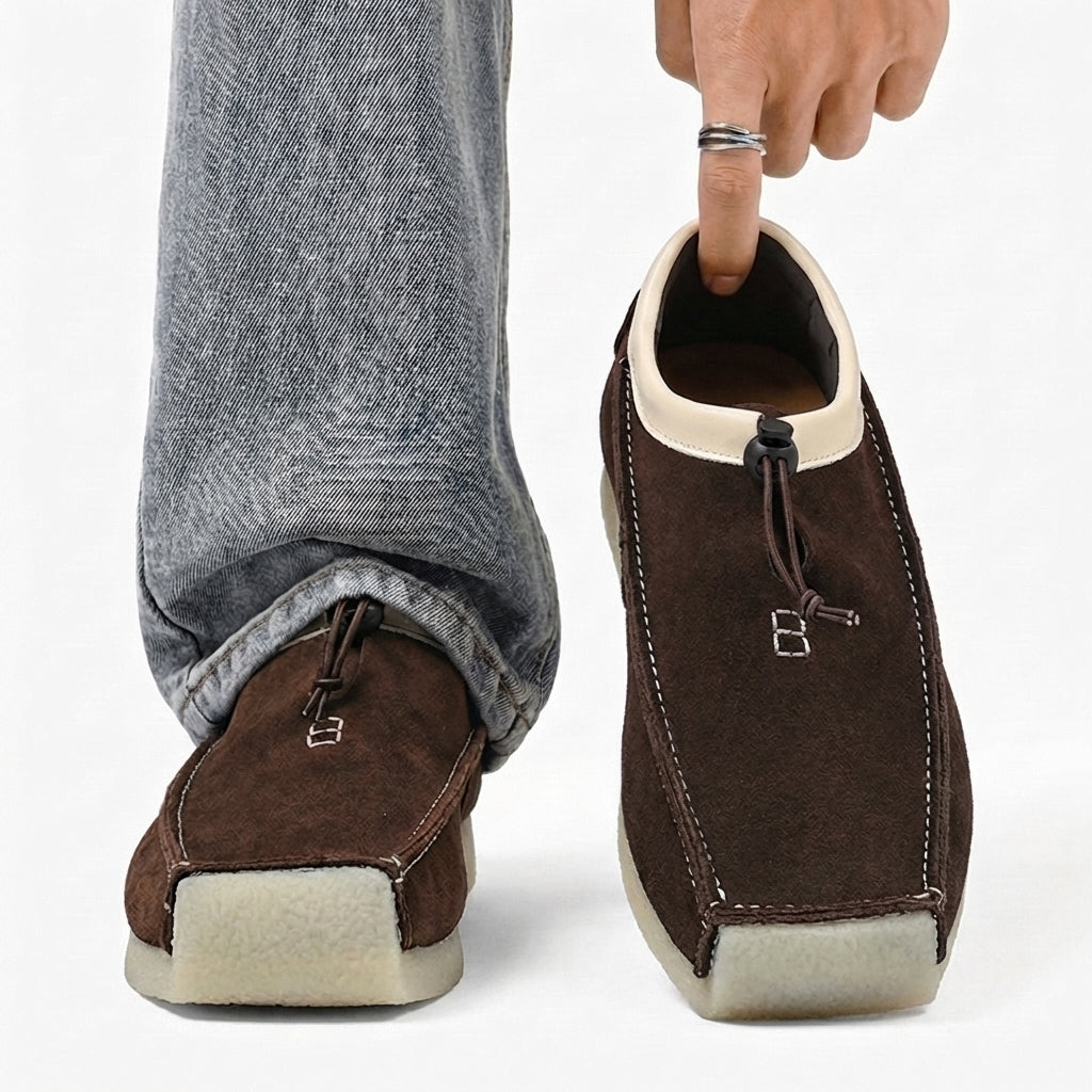 Square Leather Slip-On Loafers