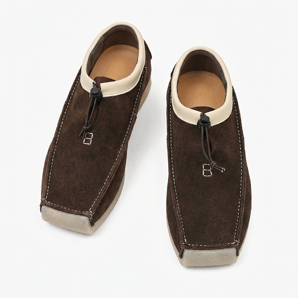 Square Leather Slip-On Loafers