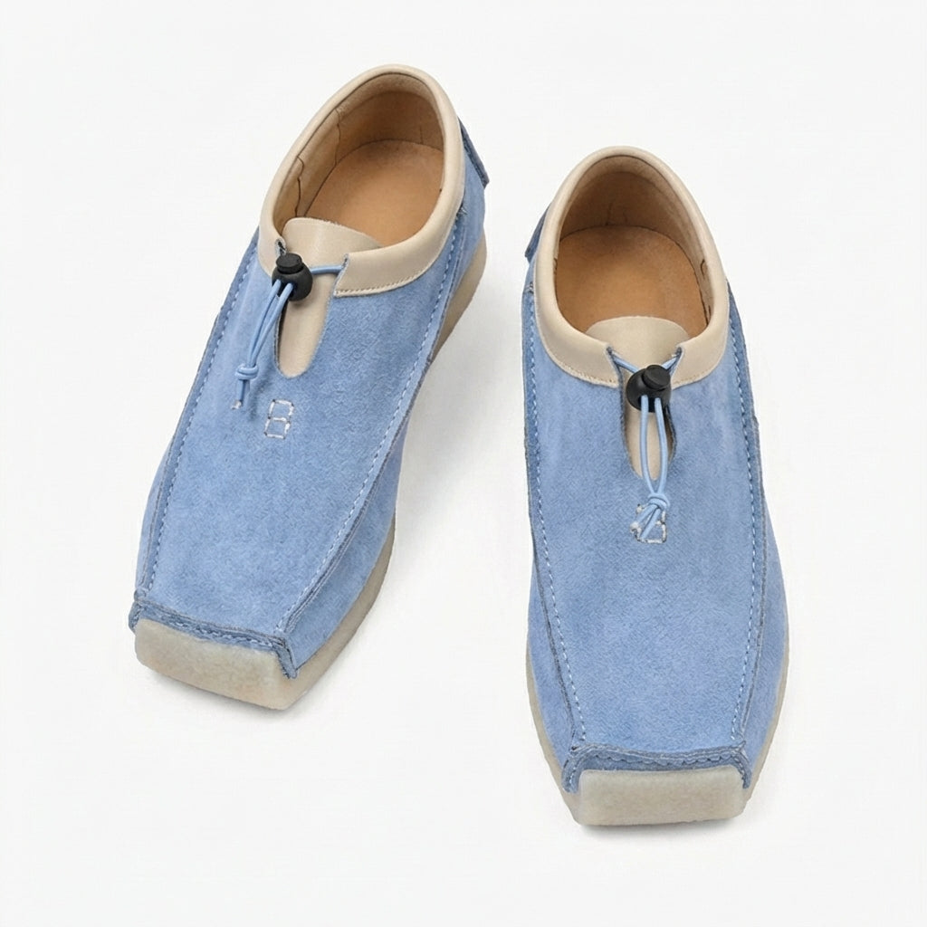Square Leather Slip-On Loafers