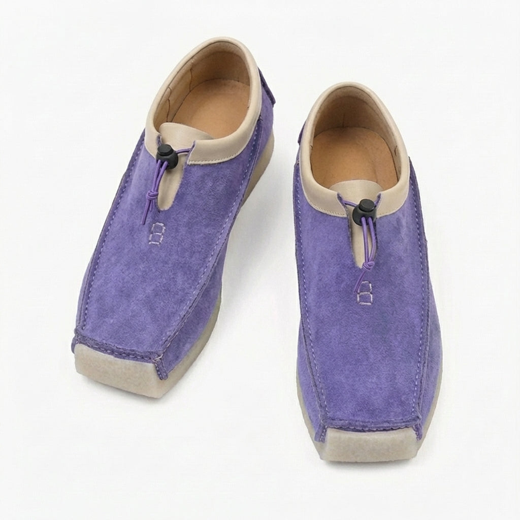 Square Leather Slip-On Loafers