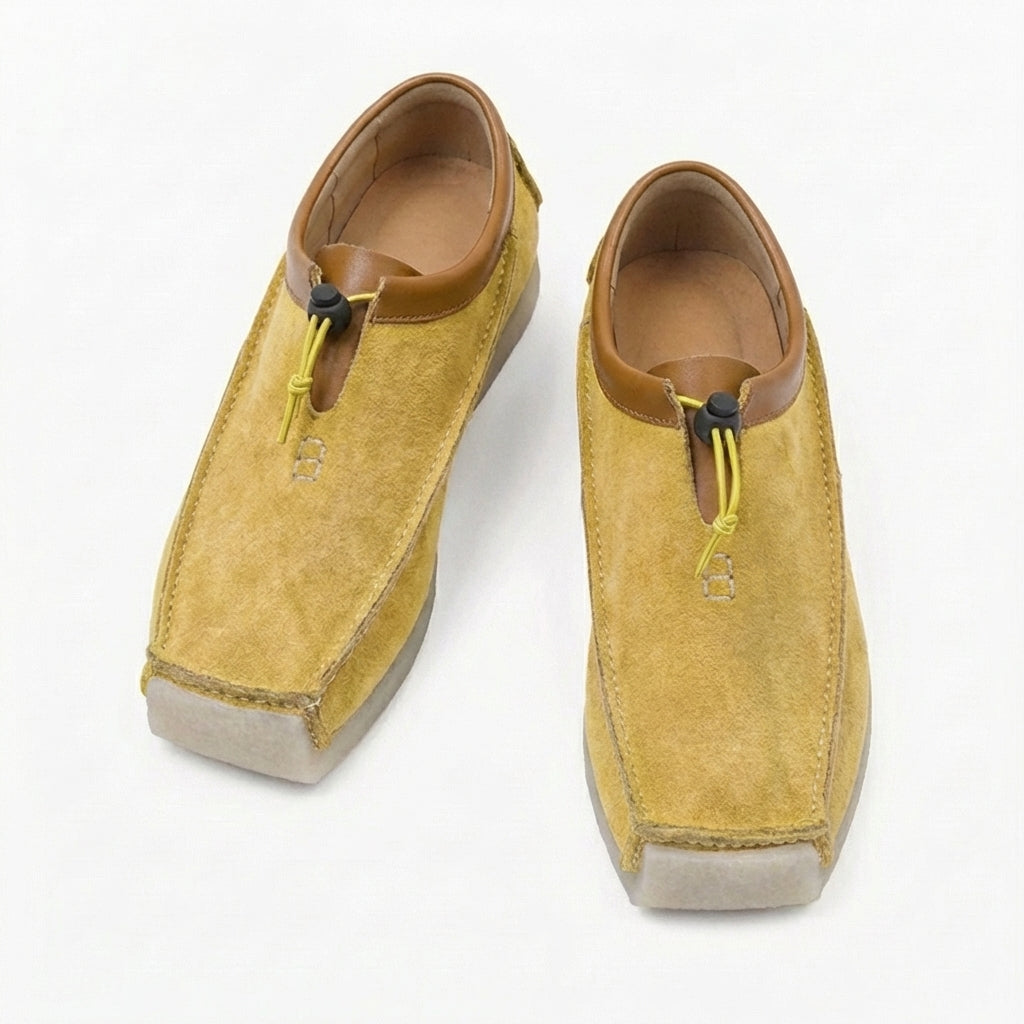 Square Leather Slip-On Loafers