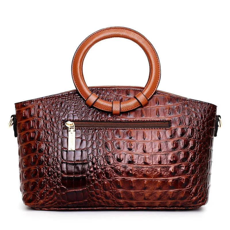 Luxury Croc-Embossed Leather Bag