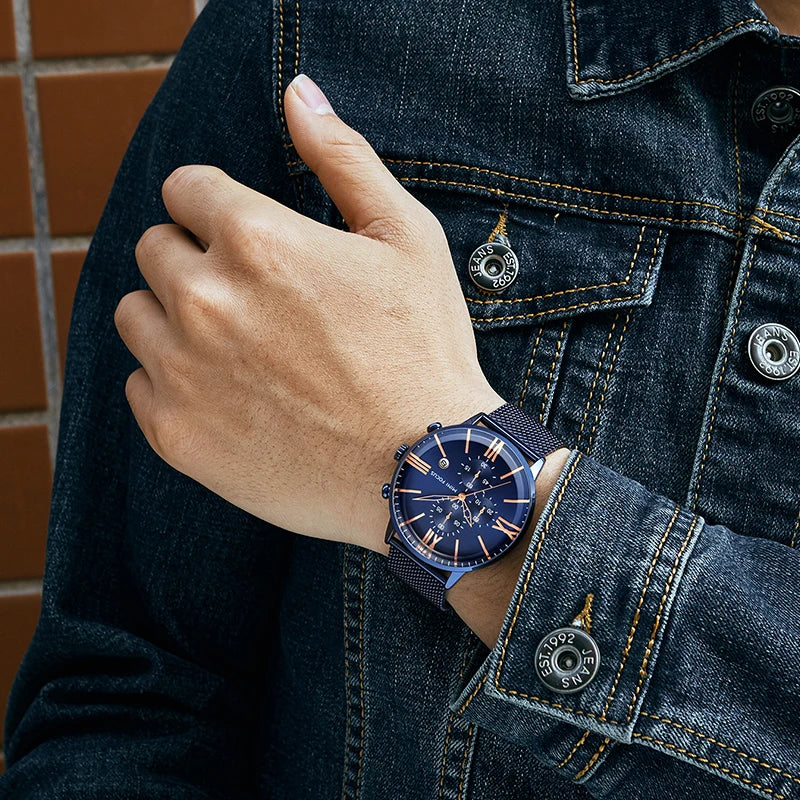Mesh Strap Luxury Wristwatch