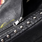 Floral Embroidered Faux Leather
