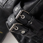 Floral Embroidered Faux Leather