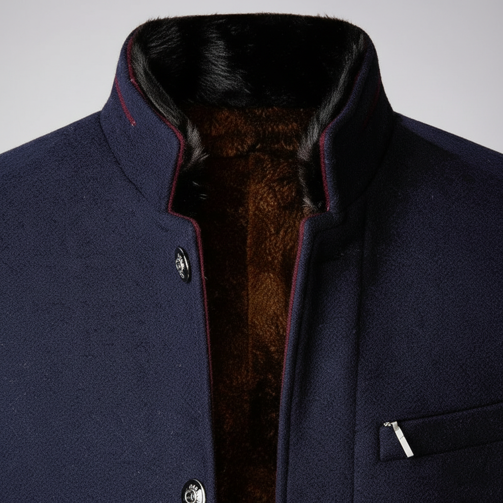 Stand Collar Woollen Coat