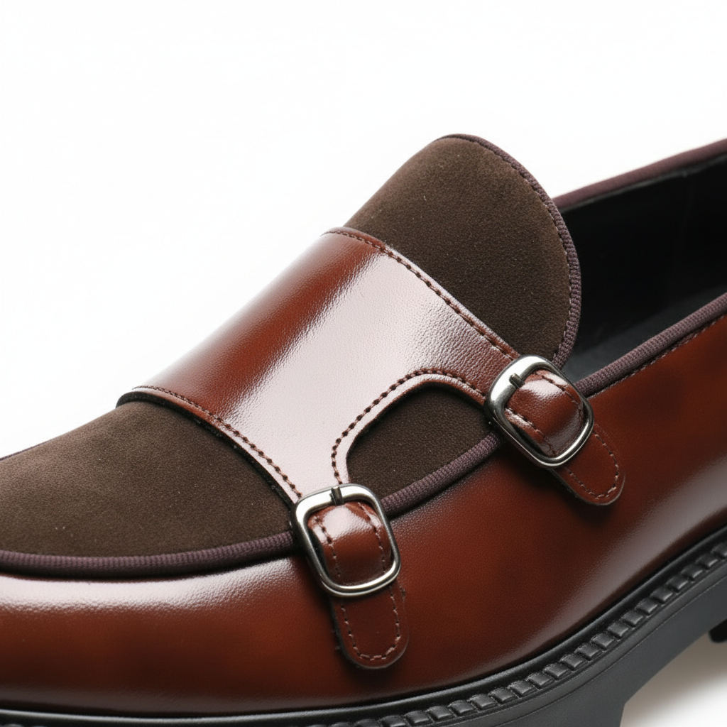 Leather British Monk Loafers
