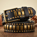 Rivet Studded Cowhide Belt