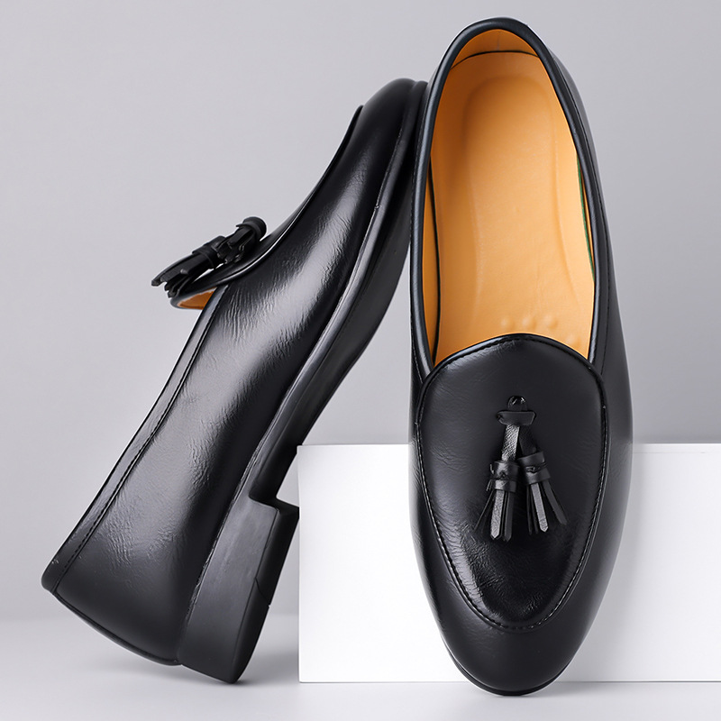 Tassel Leather Dress Loafers