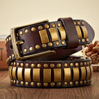 Rivet Studded Cowhide Belt