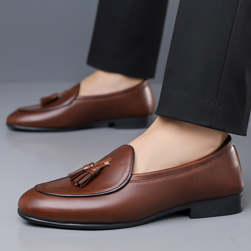 Tassel Leather Dress Loafers