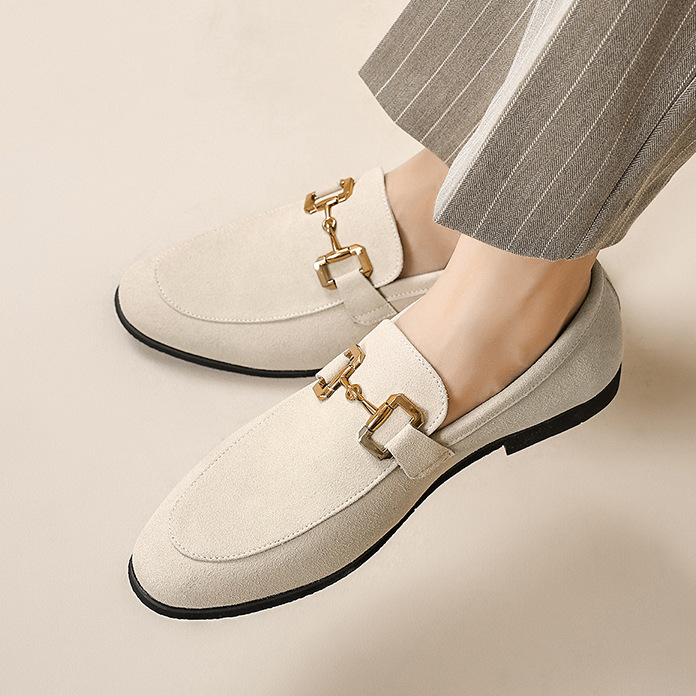 Horsebit Suede Slip-On Loafers