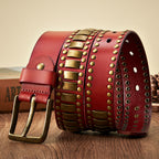 Rivet Studded Cowhide Belt
