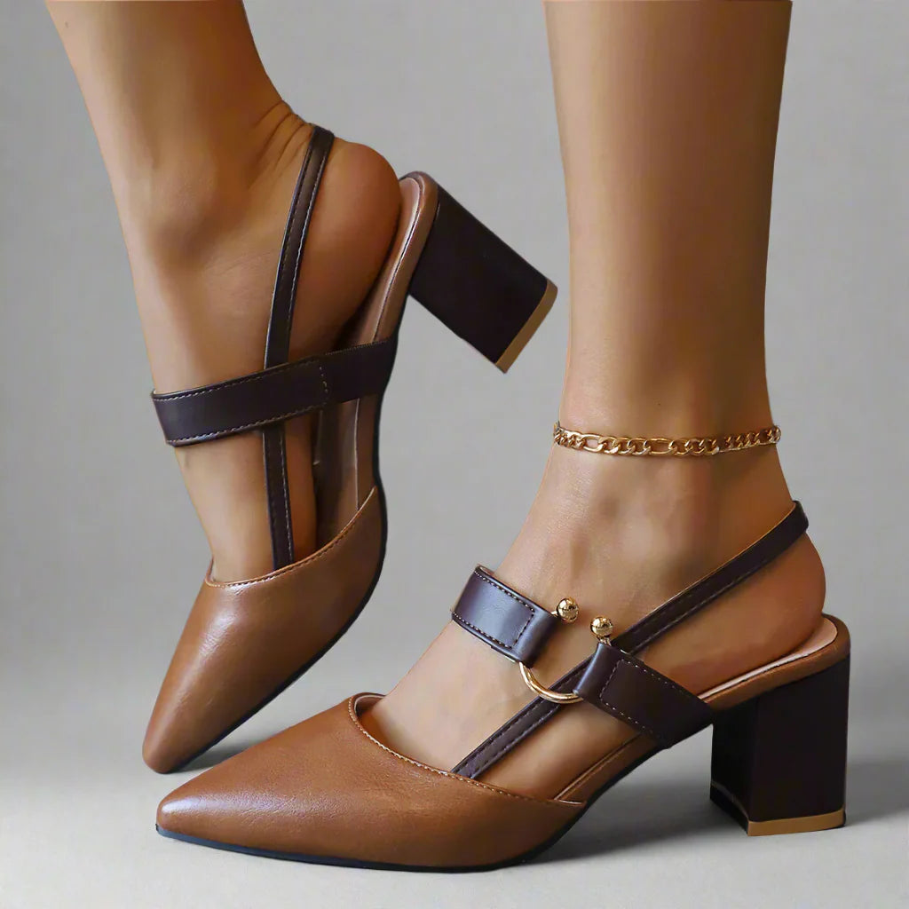 Chunky Heel Slingback Sandals
