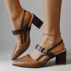 Chunky Heel Slingback Sandals