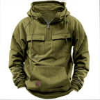 Vintage Multi-Pocket Zip Hoodie
