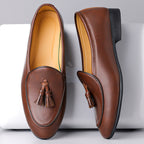 Tassel Leather Dress Loafers