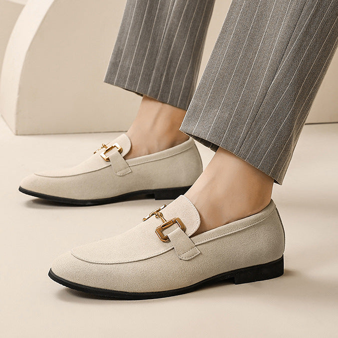 Horsebit Suede Slip-On Loafers