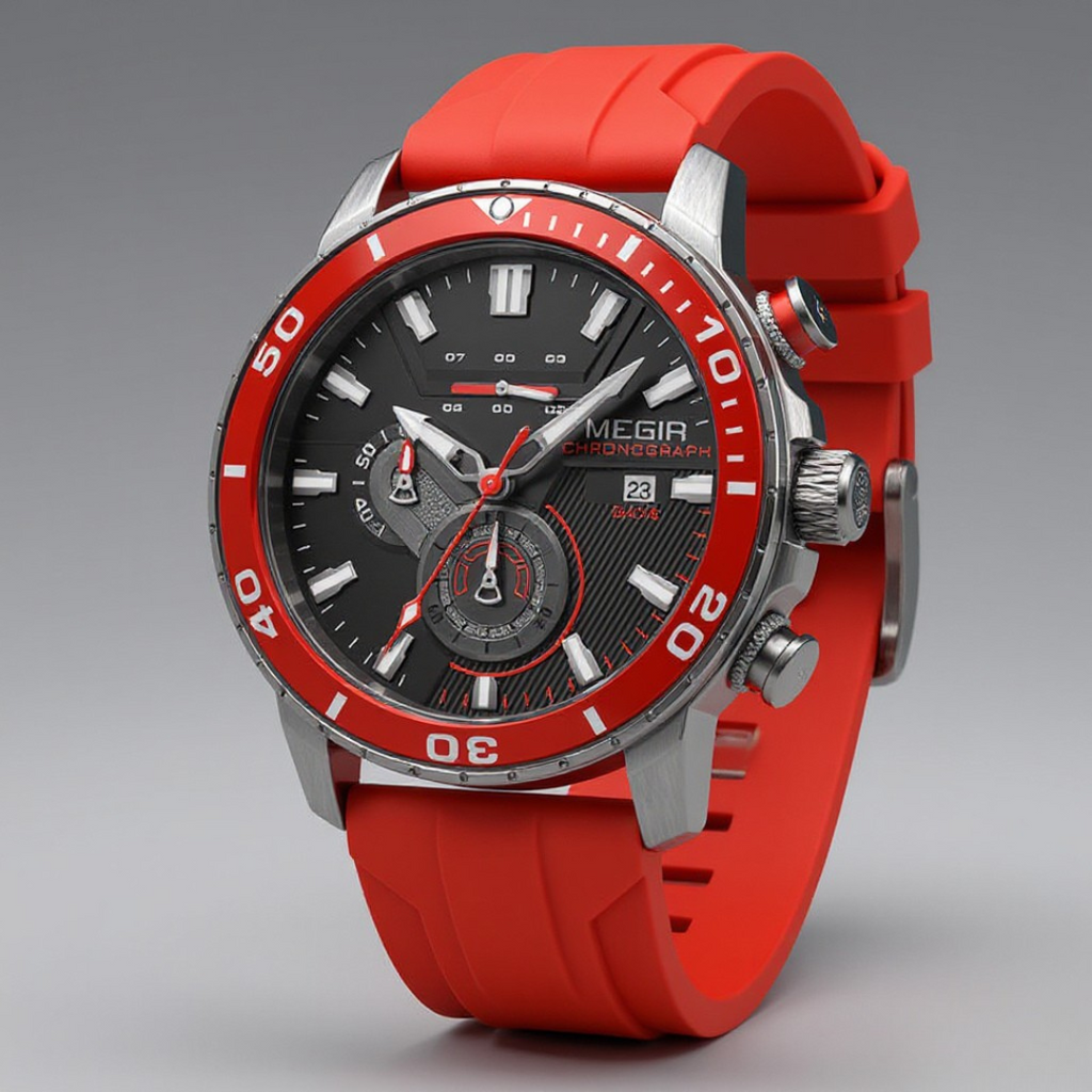 Quartz Silicone Strap Wristwatch