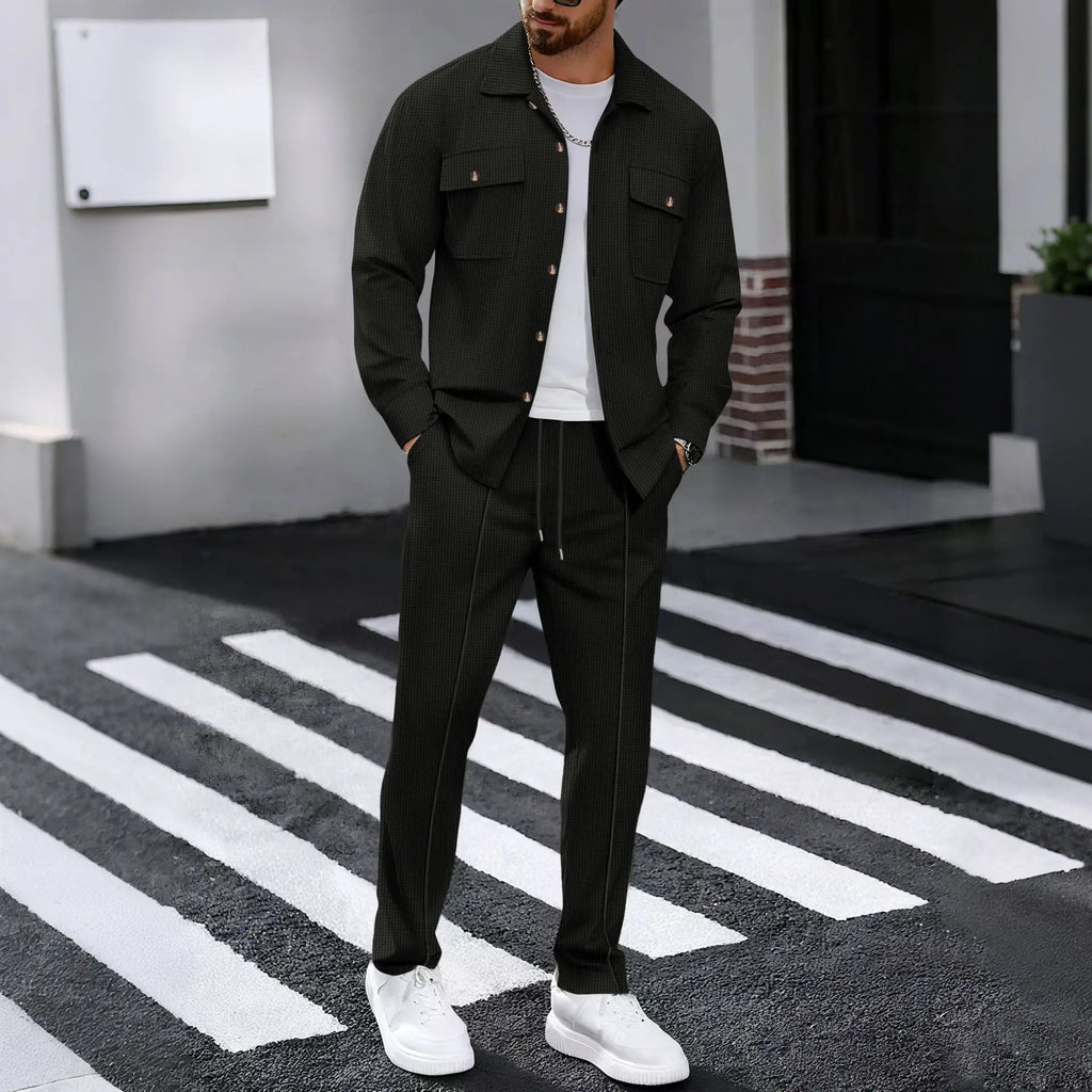 Sleeve Cardigan & Drawstring Pants