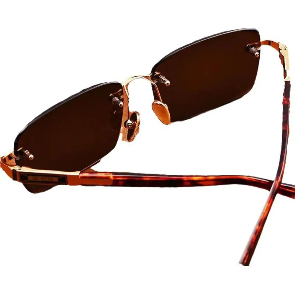 Retro Rimless Mirror Sunglasses