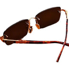 Retro Rimless Mirror Sunglasses