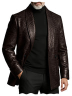 Luxury Crocodile Embossed Leather