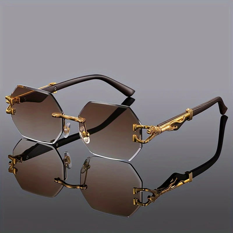 Vintage Rimless Polygon Sunglasses
