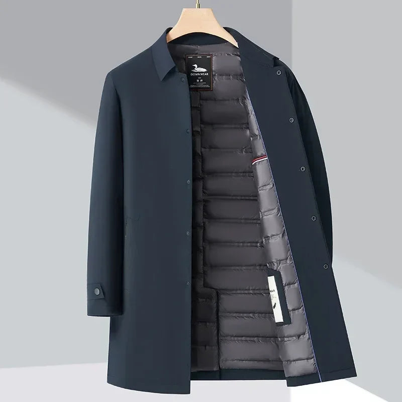Luxury Hooded Down Parka Coat