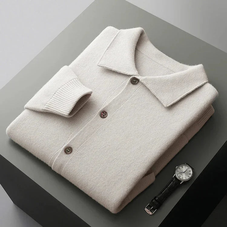 Thick Knitted Button-Up Sweater