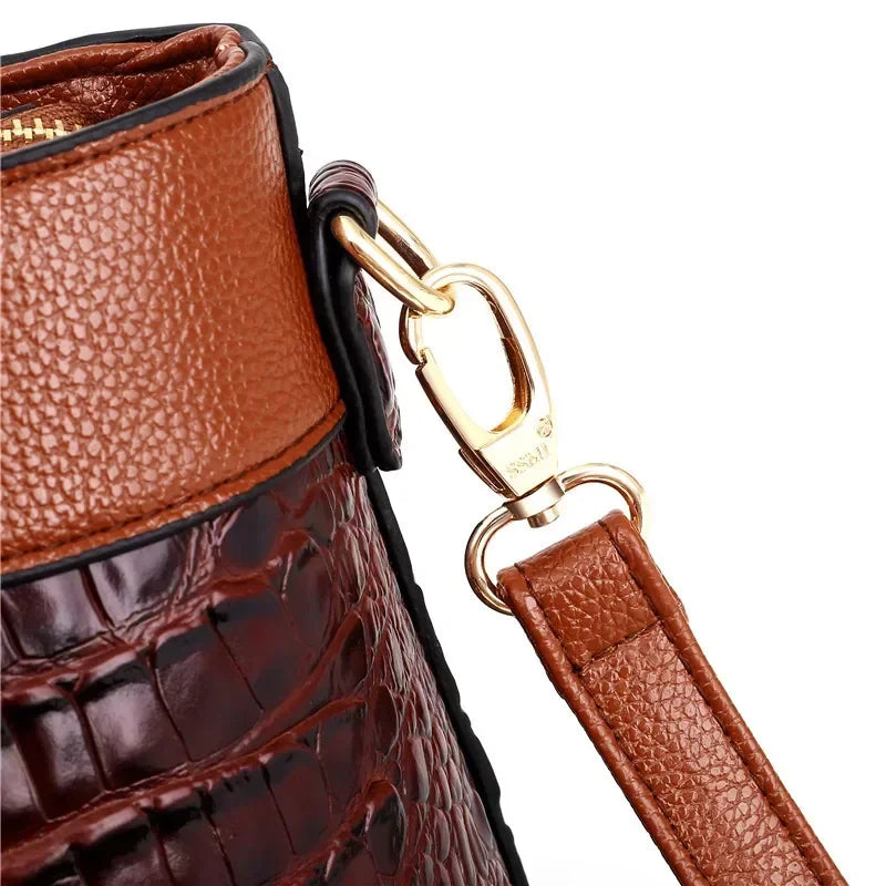 Luxury Croc-Embossed Leather Bag