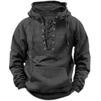 Lace-Up Hooded Sweatshirt