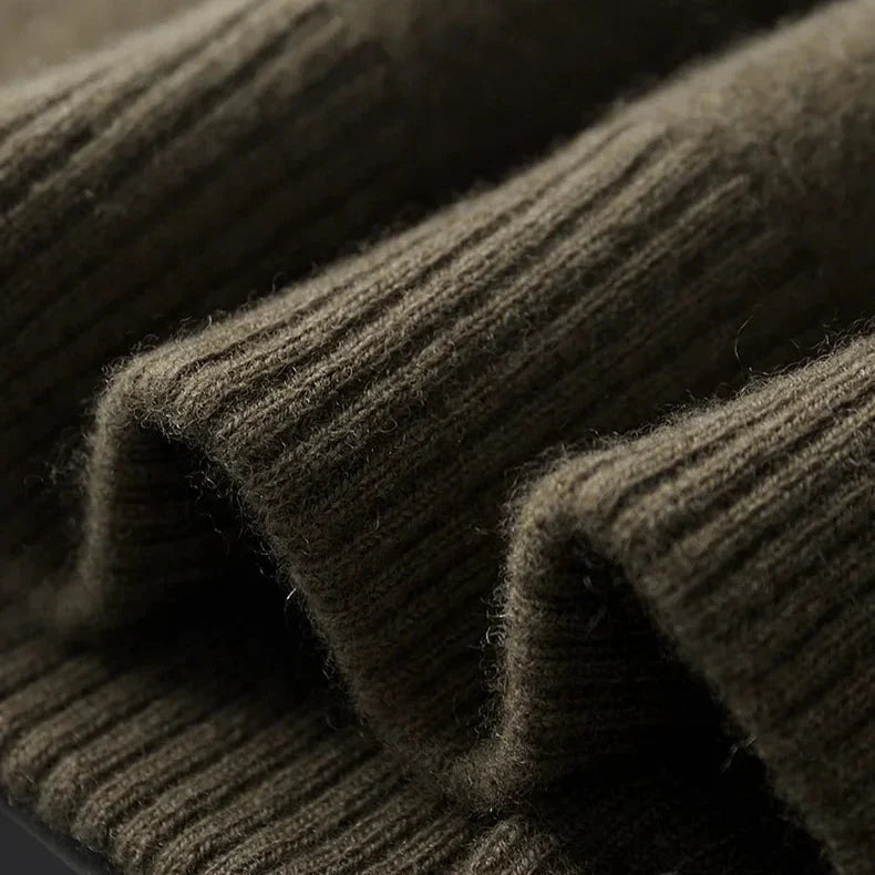 Thick Knitted Button-Up Sweater