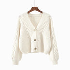 V-Neck Loose Sweater Jacket
