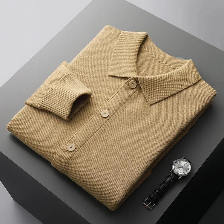 Thick Knitted Button-Up Sweater