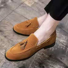 Suede Tassel Driving Loafers