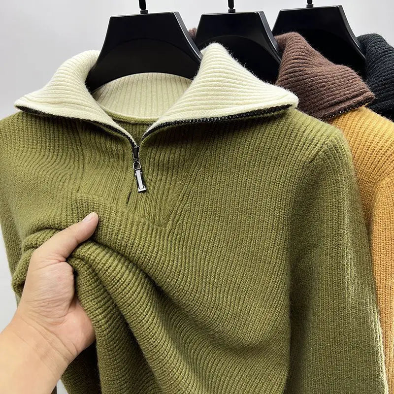 Half-Zip Knit Pullover Sweater