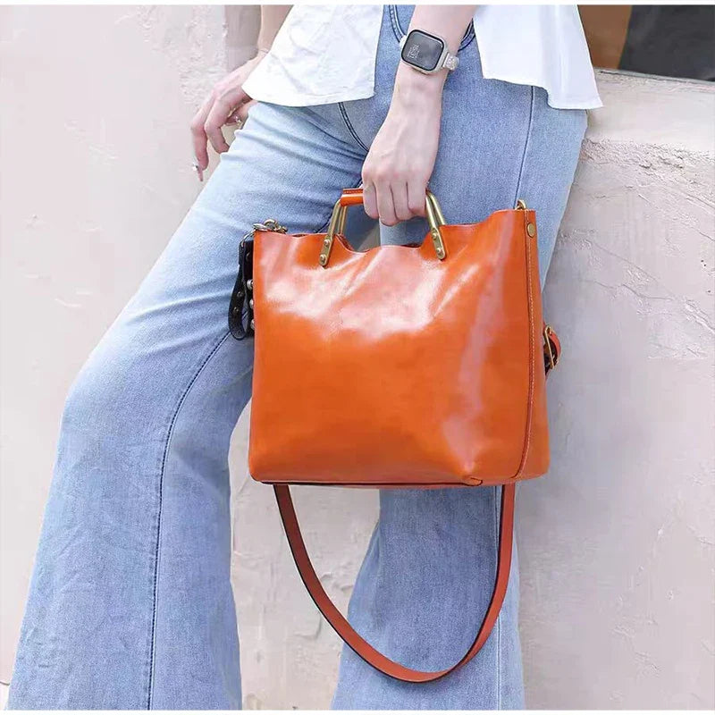 Leather Retro Bucket Bag