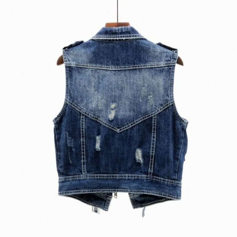 Classic Denim Sleeveless Jacket